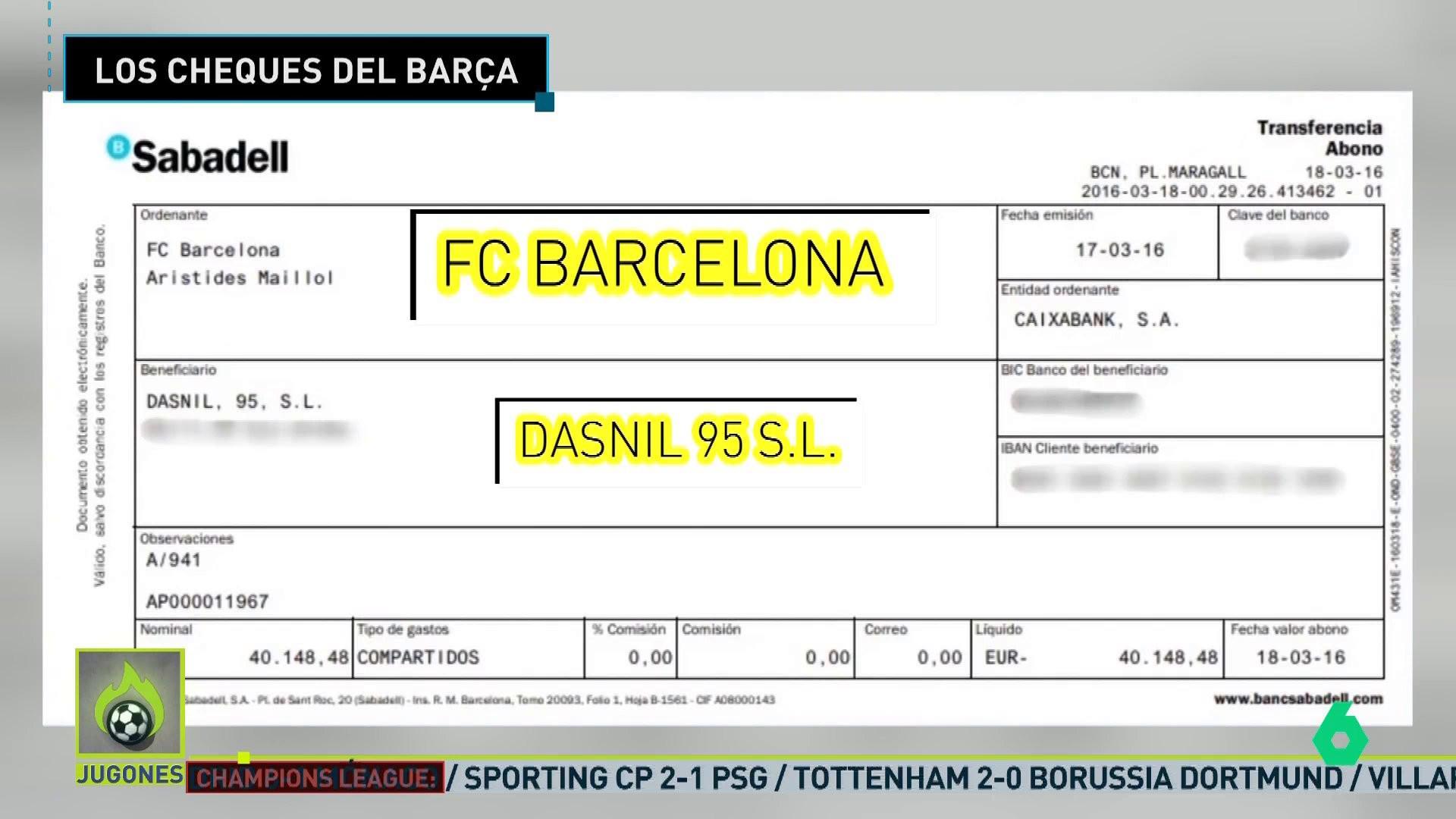西媒：银行文件显示巴萨17年间共向内格雷拉支付840万欧元